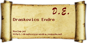 Draskovics Endre névjegykártya